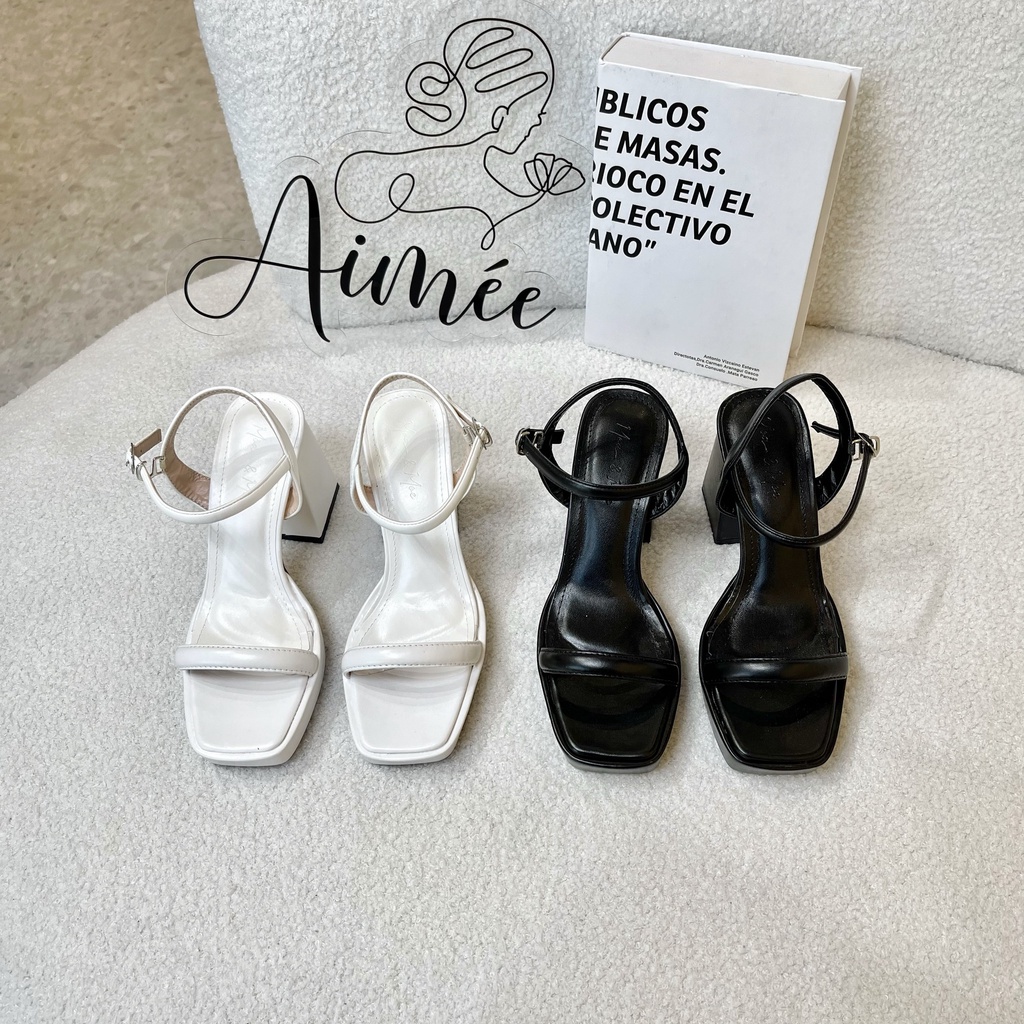 (CÓ SẴN) Sandal Đế Vuông Trụ Cao 7cm