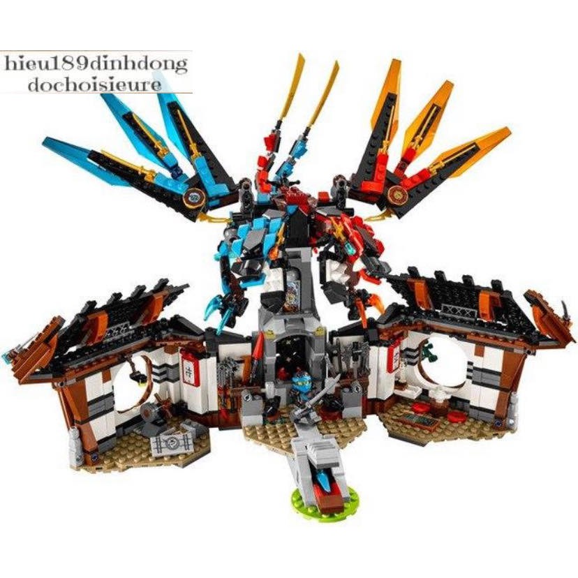 Lắp ráp xếp hình NOT Lego Ninjago movie 70627 Lepin 06041 SY861 Lele 31022 Bela 10584 : Lò Luyện Sức mạnh của rồng 2 đầu