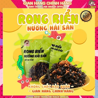 Xả Kho Bánh tráng ABI rong biển cháy tỏi nướng hải sản ăn liền túi zip gói 50g thực phẩm và đồ uống