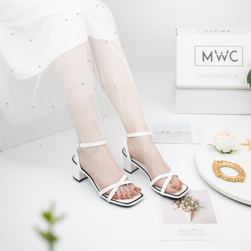 Giày Sandal Cao Gót MWC Đế Vuông 5CM Mũi Vuông NUCG-3925
