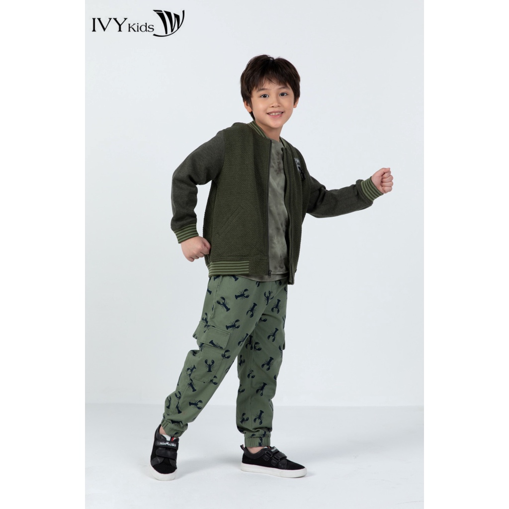 Áo khoác thu Smile bé trai IVY moda MS 77K1412
