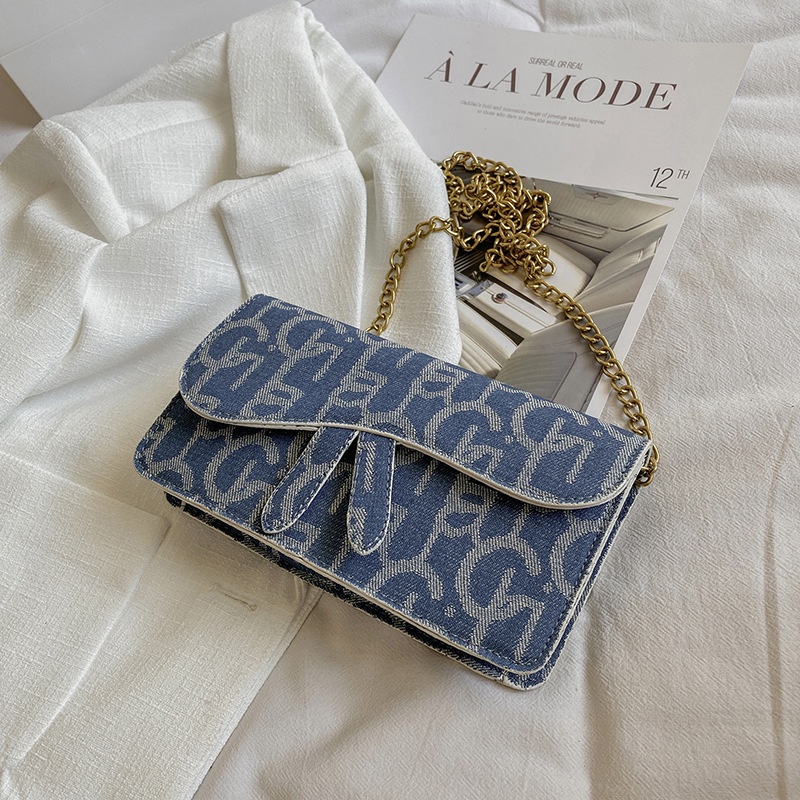 Túi Đeo Chéo Ngực Vải Denim Phong Cách Hàn Quốc Thời Trang Cho Nữ 2021