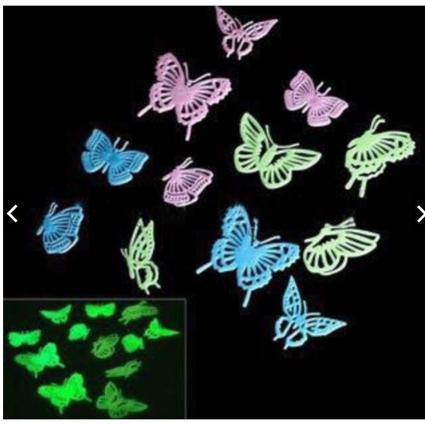 Gói 12 bướm dạ quang phát sáng trong đêm
