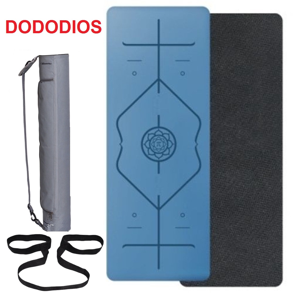 Thảm tập yoga DoDoDios cho Yogini chất liệu PU cao cấp chống trơn trượt tặng kèm túi đựng và dây chuyên dụng