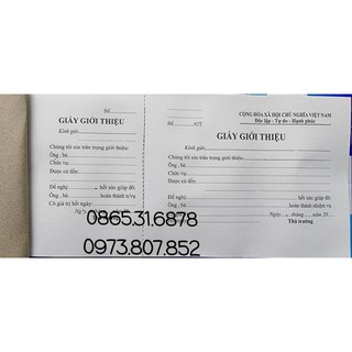 Combo 10 quyển GIẤY GIỚI THIỆU DÀY 1 LIÊN