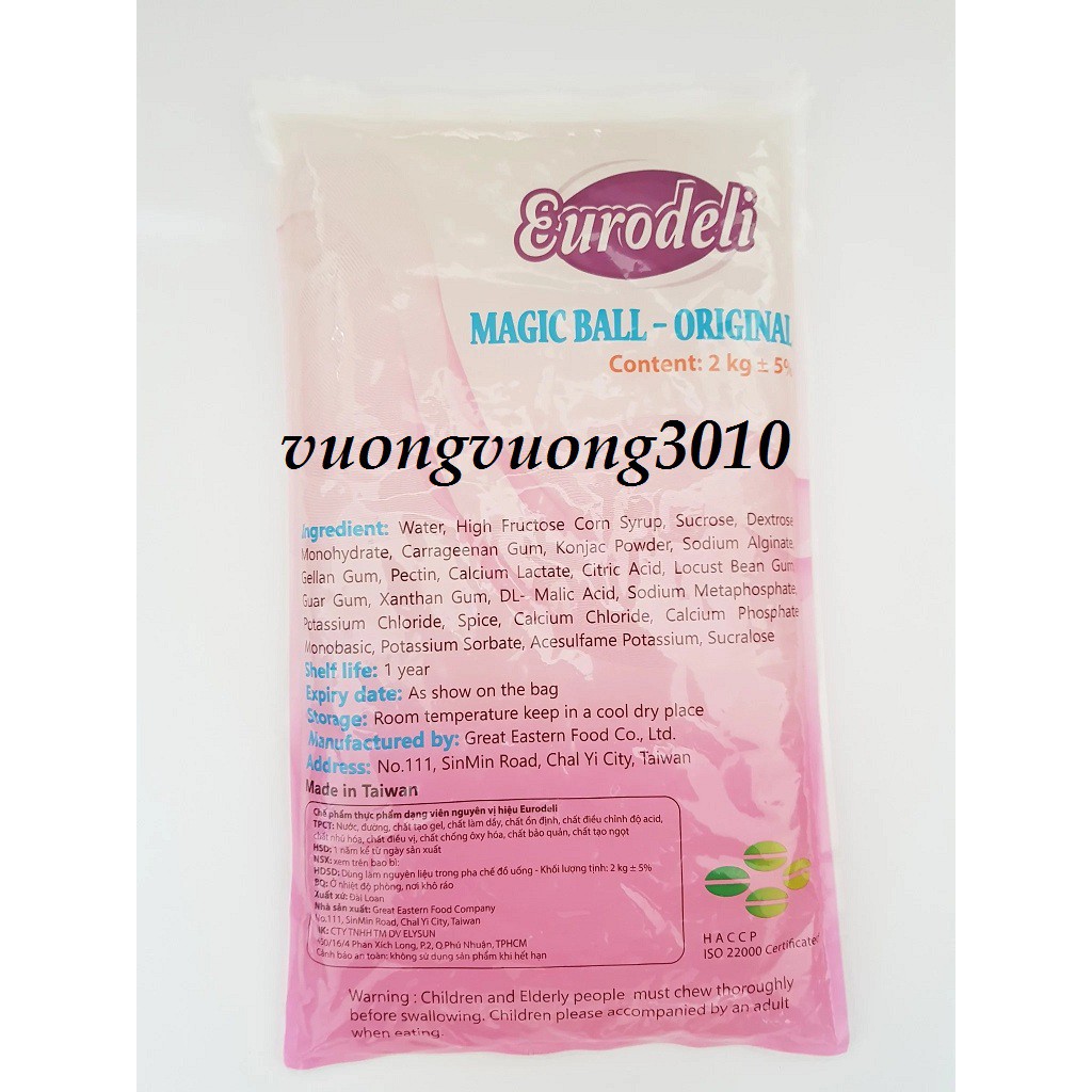 Thạch Ngọc Trai ( Trân Châu) Trắng 3Q Eurodeli Gói 2kg