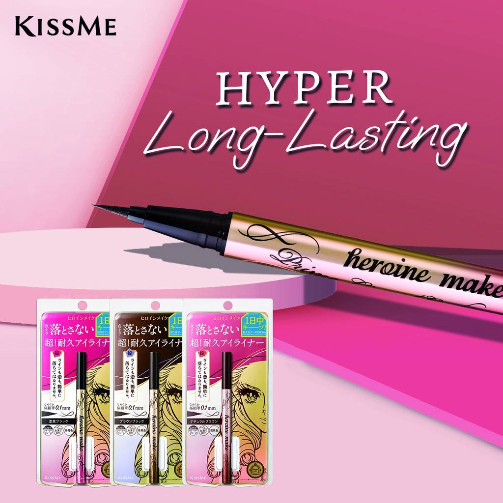 Bút kẻ mắt nước Kiss Me Heroine Make Prime Liquid Eyeliner Rich Keep chống trôi siêu mảnh 6g JPKOI