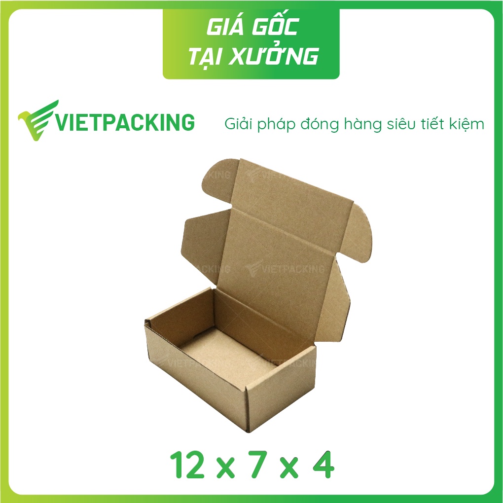 12x7x4 - 50 hộp carton nắp gài nhỏ, hình thức đẹp V041