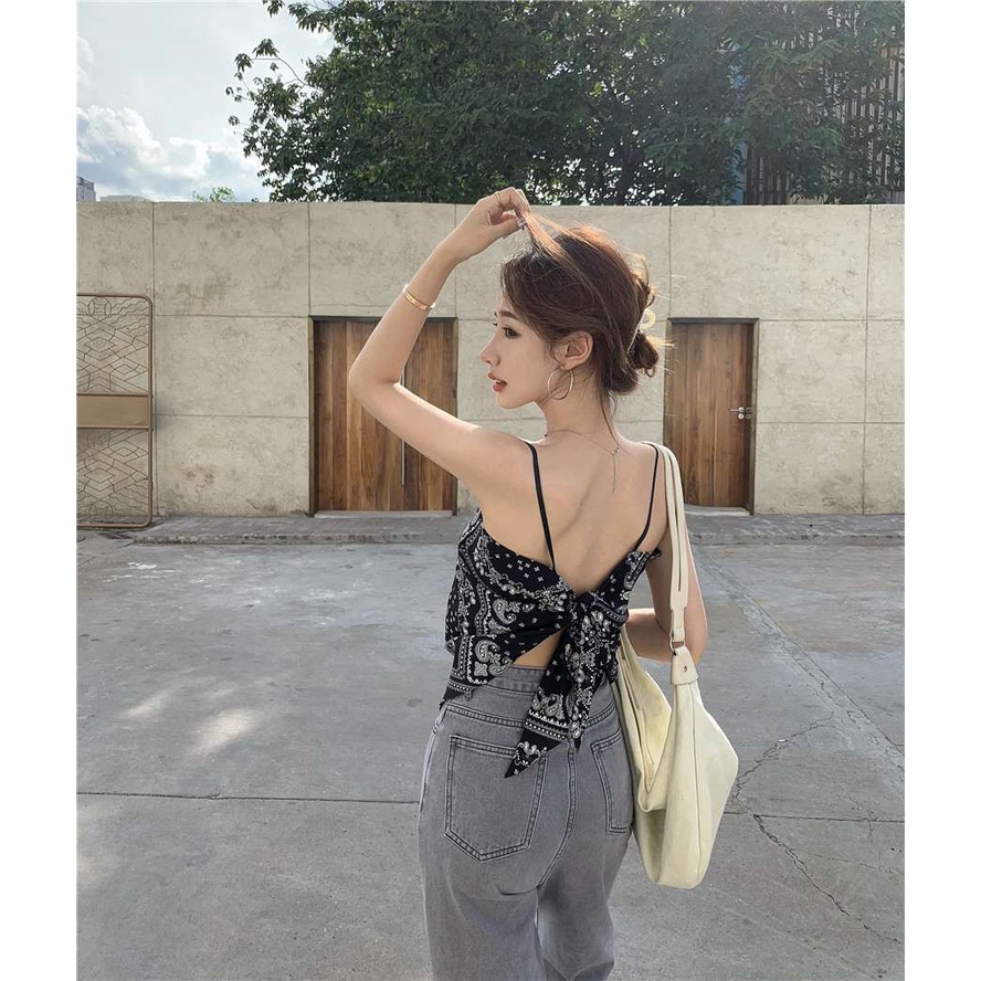 Áo hai dây nữ cộc tay lưng cao quyến rũ