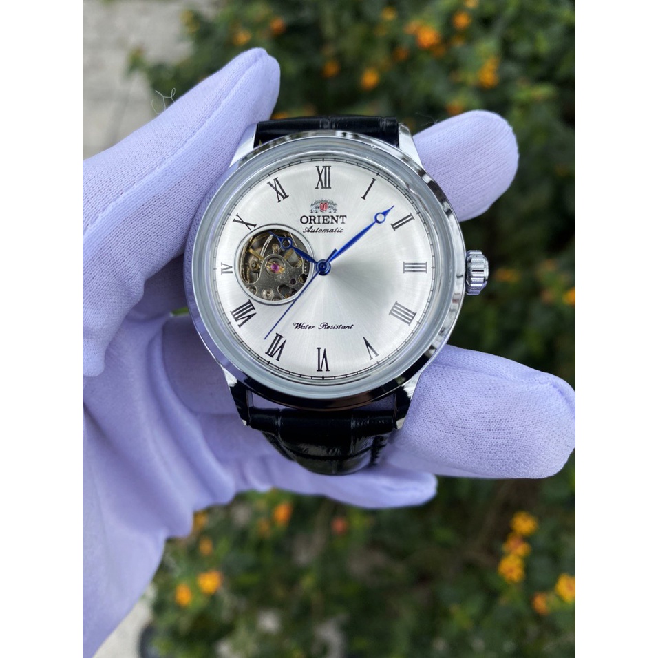 Đồng Hồ Nam Orient Cabalero Automatic Dây Da Số La Mã Kim Xanh Hàng Cao Cấp Mới - Màu Trắng