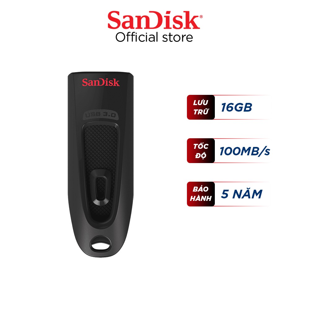 [Mã RECG3127 giảm 20k đơn 0đ] USB 3.0 SanDisk CZ48 Ultra 16GB upto 100MB/s