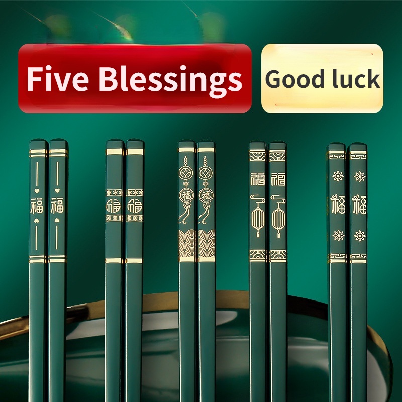 Đũa Hợp Kim Chống Trượt Chịu Nhiệt Cao Màu Đỏ Và Xanh Lá Dùng Trong Nhà