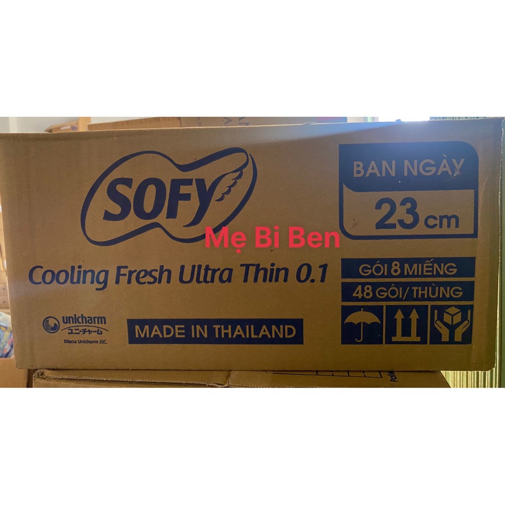 Lốc 6 gói Băng vệ sinh Sofy Cooling Fresh siêu mỏng cánh 23cm gói/8 miếng