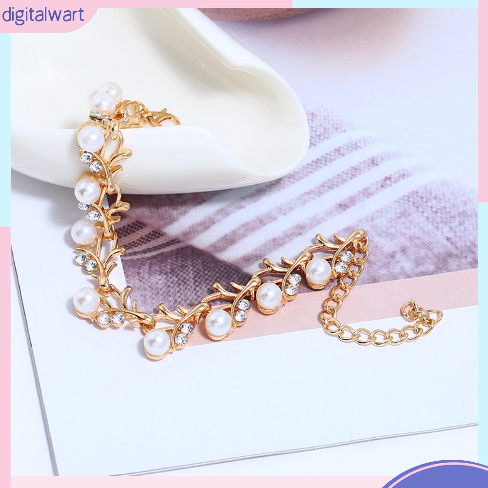 Bộ Trang Sức Đính Ngọc Trai Nhân Tạo Thời Trang Nữ