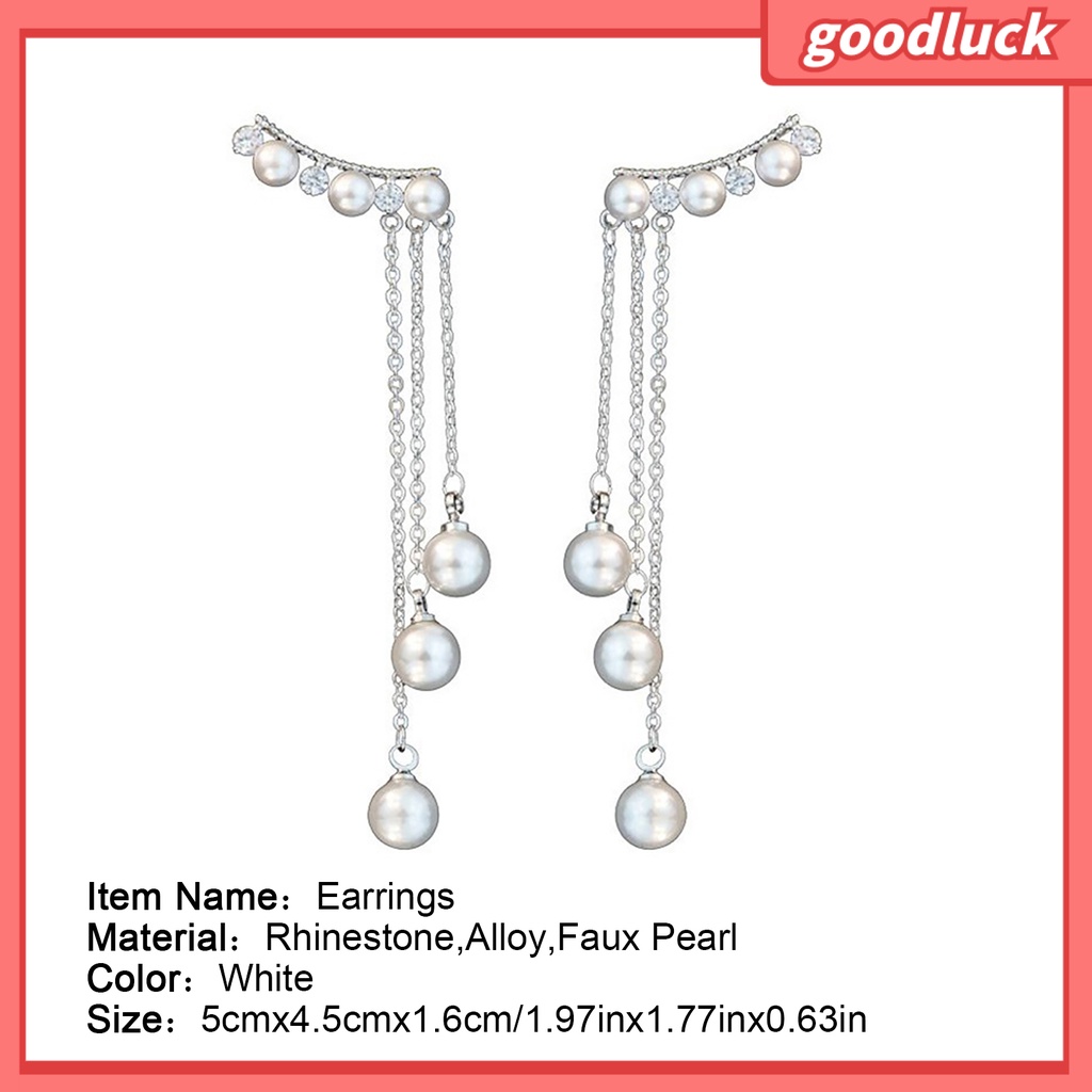 Khuyên tai dáng dài đính ngọc trai thời trang