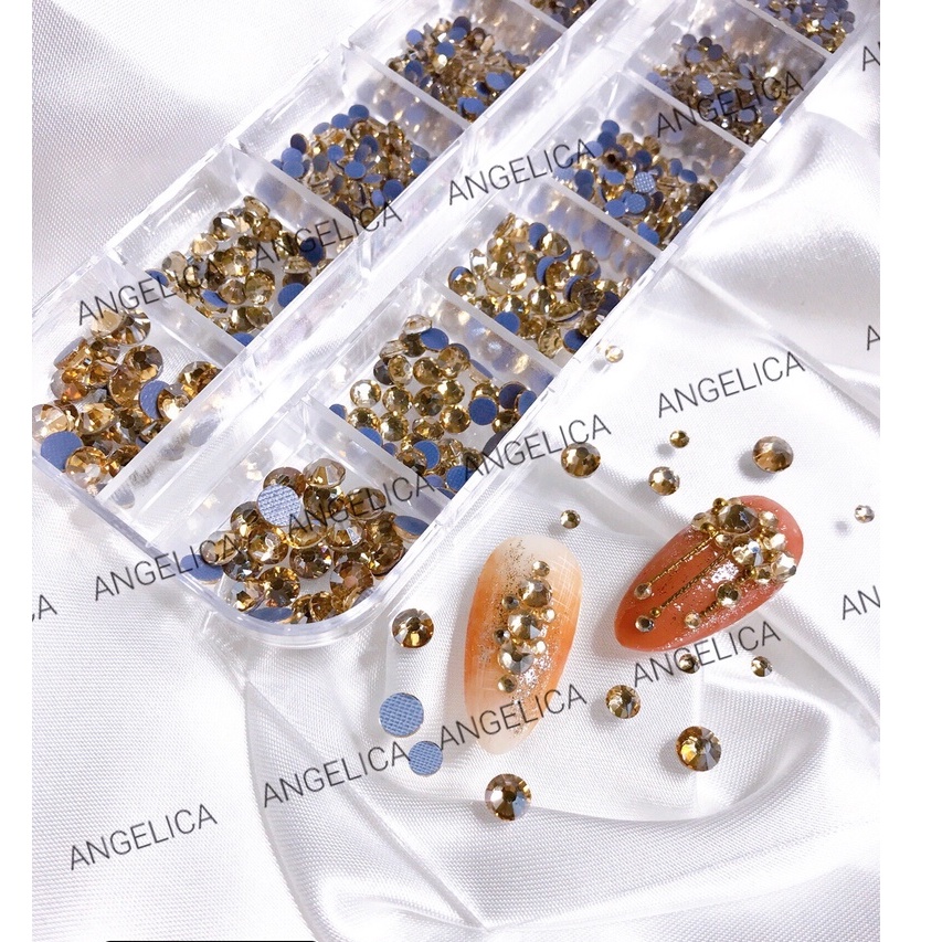 Khay Đá Chân Lưới Nail 12 Khía Màu Trà Nhạt Trang Trí Móng ANGELICA 627