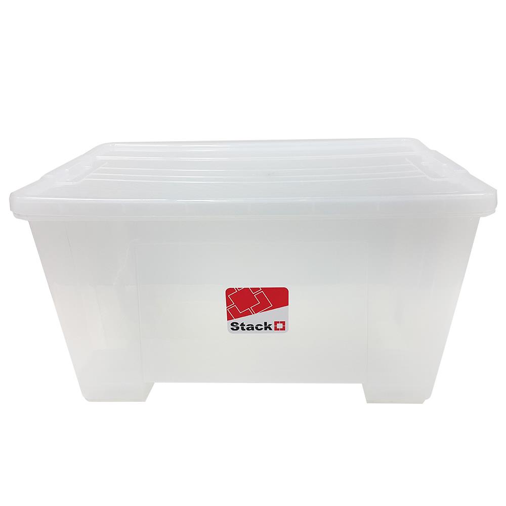 HomeBase STACKO Hộp đựng đồ có bánh xe bằng nhựa Thái Lan 6654 62L W63.5 x D42.5 x H33.5cm trong suốt