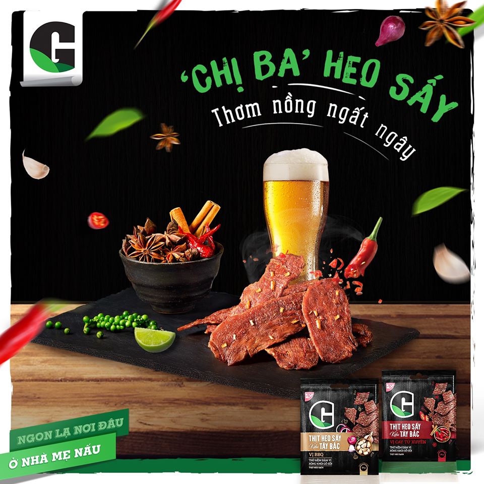 Thịt heo sấy G Kitchen gói 25g kiểu Tây Bắc vị BBQ/ kiểu Tây Bắc vị cay Tứ Xuyên | BigBuy360 - bigbuy360.vn