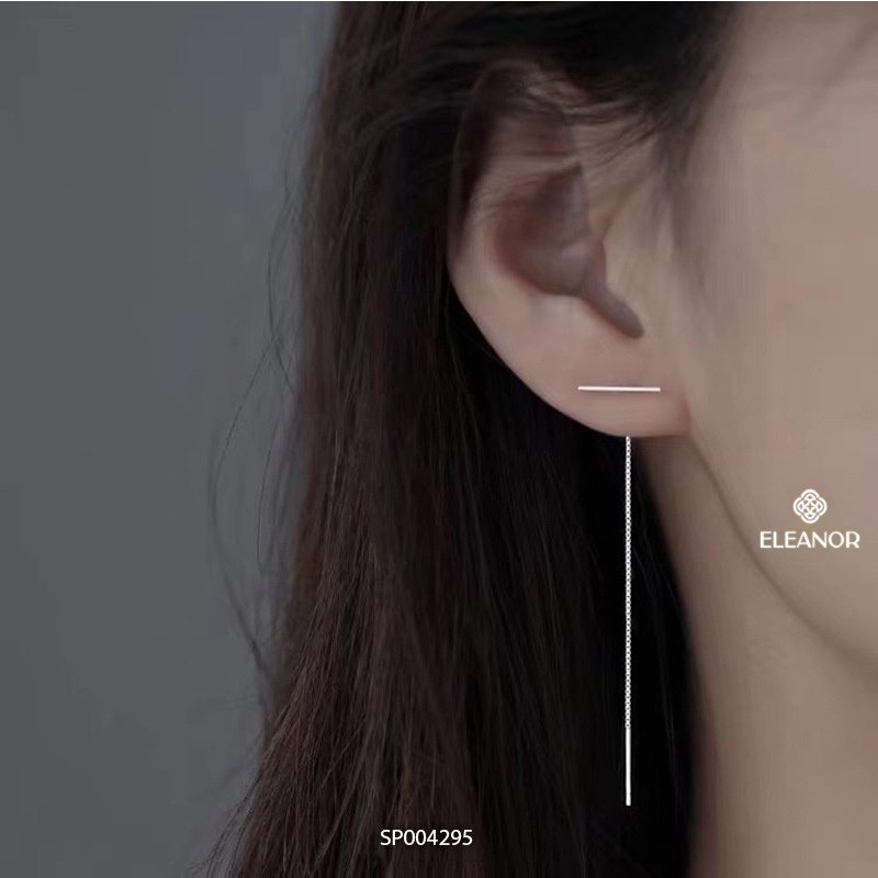 Bông tai nữ dáng dài Eleanor Accessories sợi mảnh mặt thanh ngang phụ kiện trang sức 4295