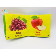 Combo Sách Vải Song Ngữ Trái Cây Kèm Học Liệu – Đồ Chơi Bố Bin – Made in Việt Nam