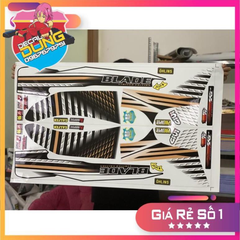 Tem xe honda wave blade 110 trắng đen