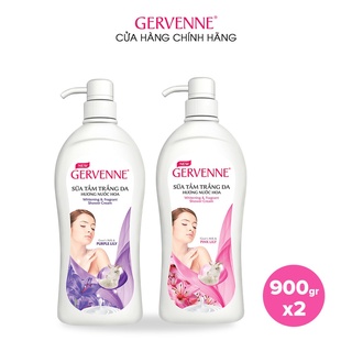 Combo 2 Sữa tắm trắng da Gervenne Lily 900g/chai (1 Pink, 1 Purple)