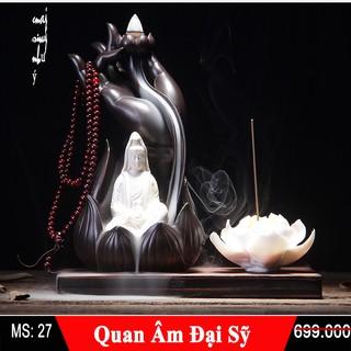 Thác Quan ÂM Đại Sỹ Tọa Thiền - tặng 10 nụ trầm hương- Thác khói trầm hương