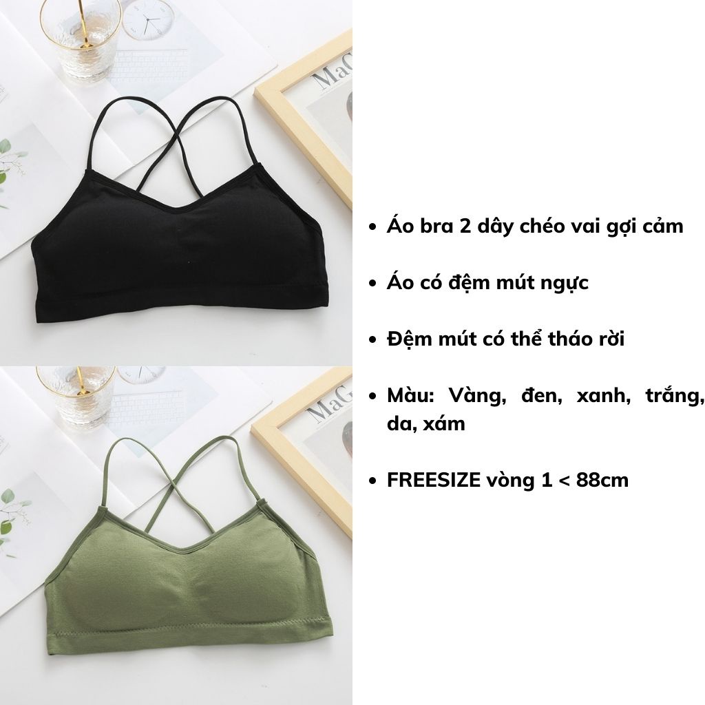 Áo bra nữ 2 dây, áo lót hở lưng không gọng quyến rũ DOPICO B5507