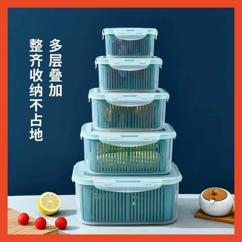 Sét 5 rổ nhựa đựng thực phẩm có nắp đủ kích cỡ ( có quà tặng )