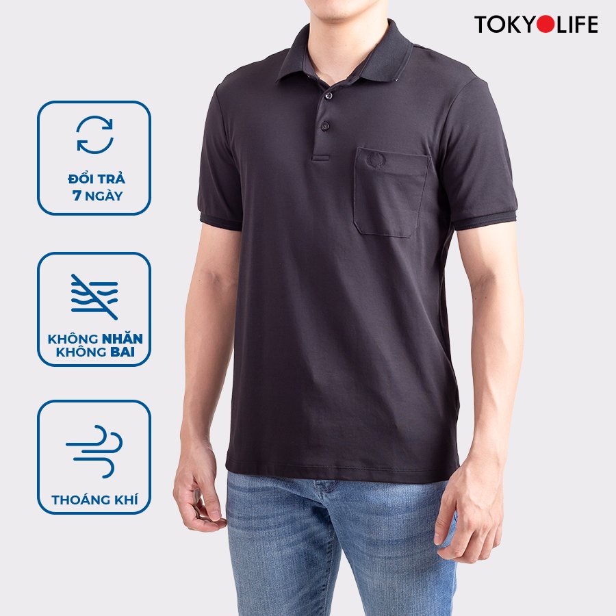 Áo Polo Nam Cotton Cao Cấp, Basic Sang Trọng Lịch Lãmcổ Đức có chân TOKYOLIFE I7POL500G