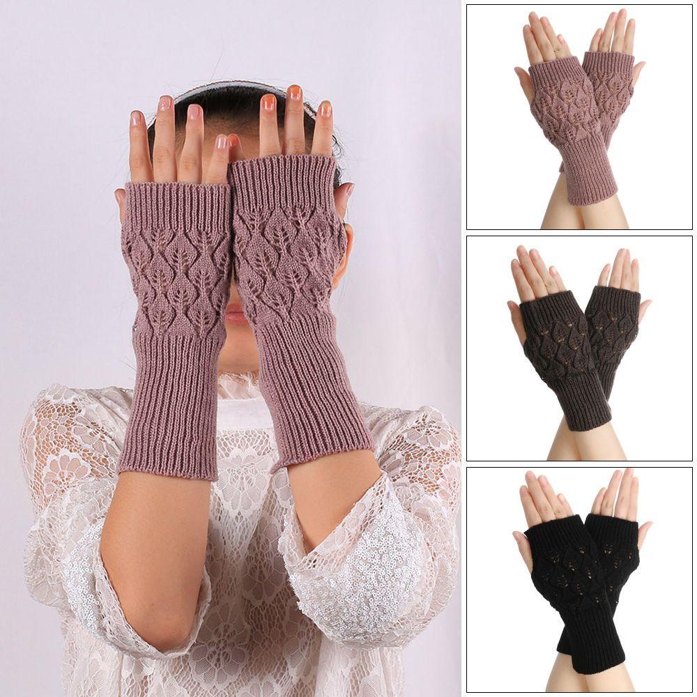 SOFTNESS Găng Tay Len Hở Ngón Thời Trang