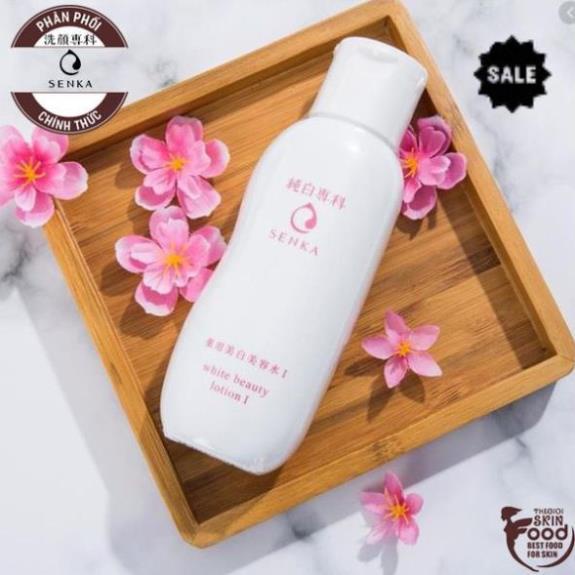 Nước Hoa Hồng Cân Bằng, Dưỡng Trắng Da Chiết Xuất Hoa Anh Đào Senka White  Beauty Lotion l 200ml