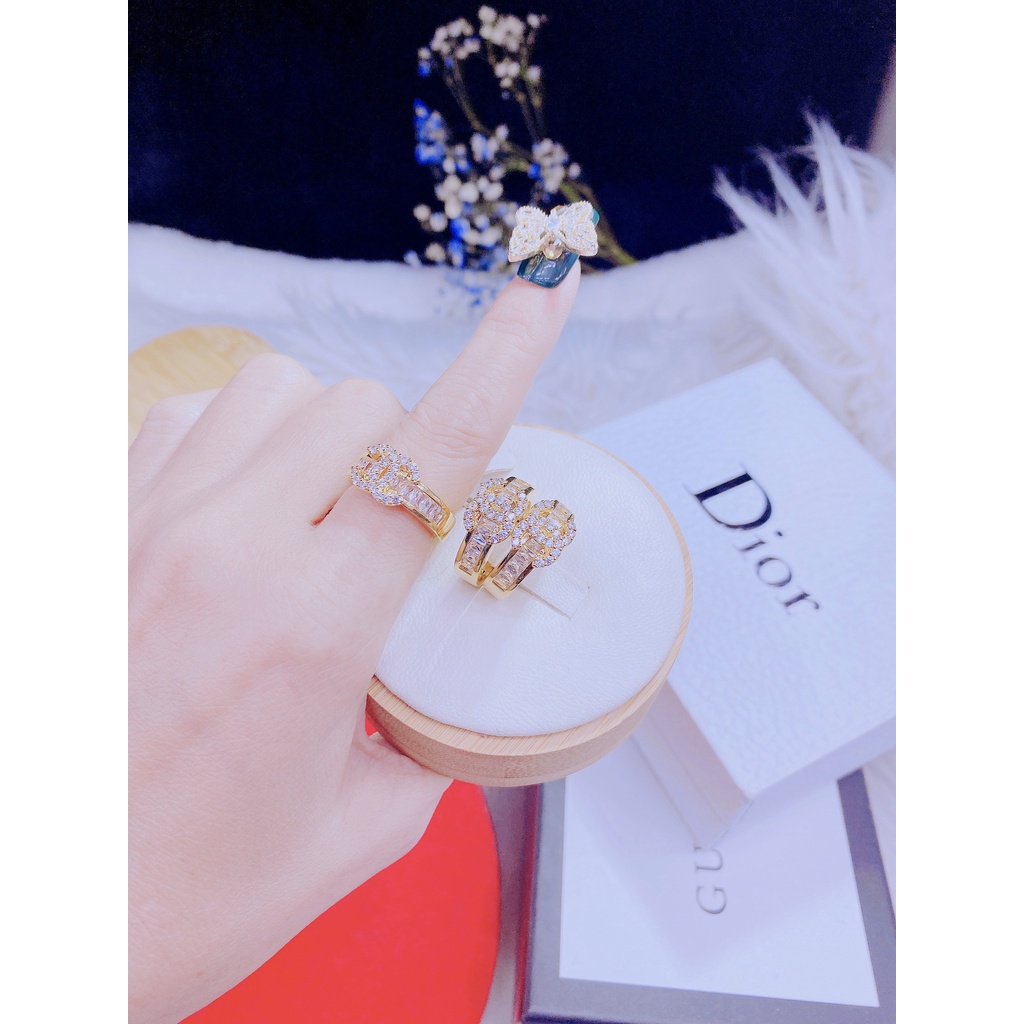 Nhẫn nữ chữ X mạ màu 18k cao cấp P715