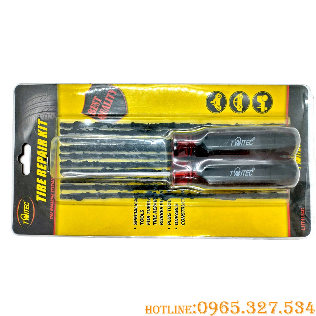 Bộ dụng cụ vá dùi, vá rút chuyên dụng cho Xe máy, Motor, Ôtô