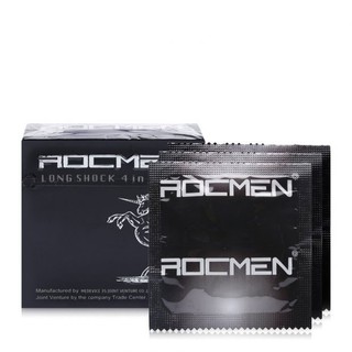 ( CHÍNH HÃNG) Bao cao su ROCMEN đen 4in1 - hộp 3 chiếc