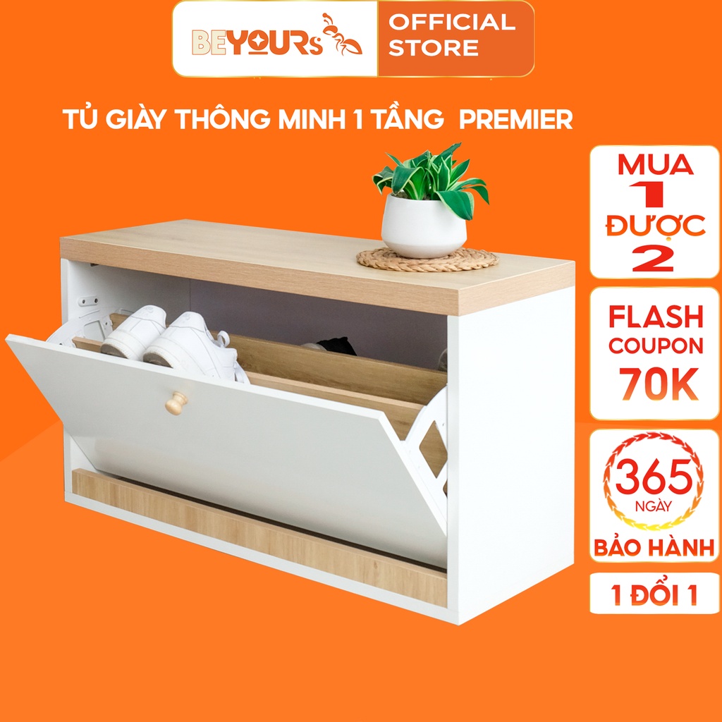 Tủ Giày Dép Thông Minh Bằng Gỗ BEYOURs 1 Tầng - Nội Thất Lắp Ráp Phòng Khách