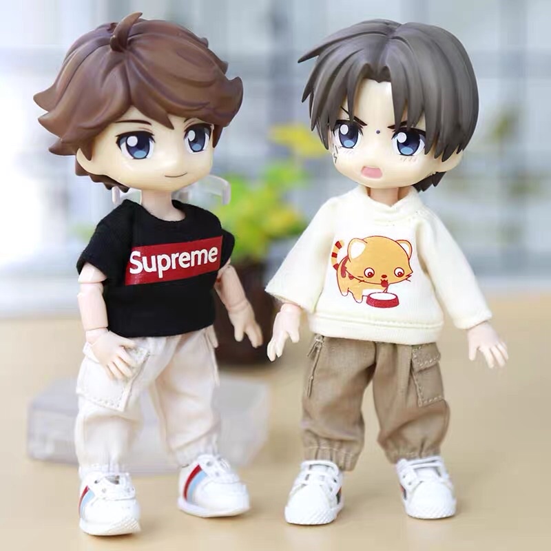 Quần bom kaki túi hộp cho búp bê ob11, nendoll