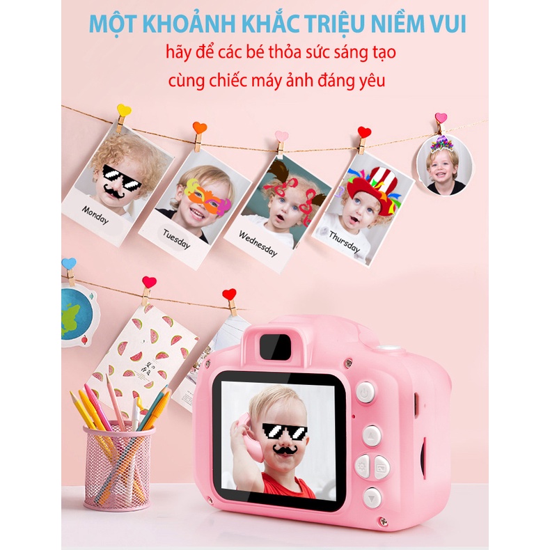 kèm thẻ nhớ 8G  Máy chụp ảnh mini E6 kĩ thuật số dành cho bé | WebRaoVat - webraovat.net.vn
