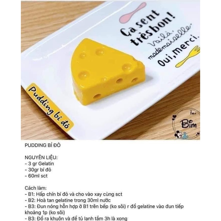 Khuôn silicon hình miếng phomai làm pudding, thạch....