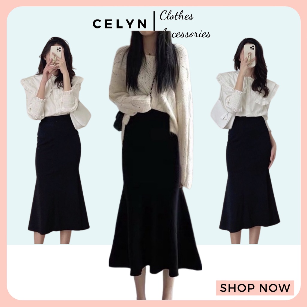 Chân váy đuôi cá chất thun umi cạp cao chun phẳng CV002 Celyn Clothes