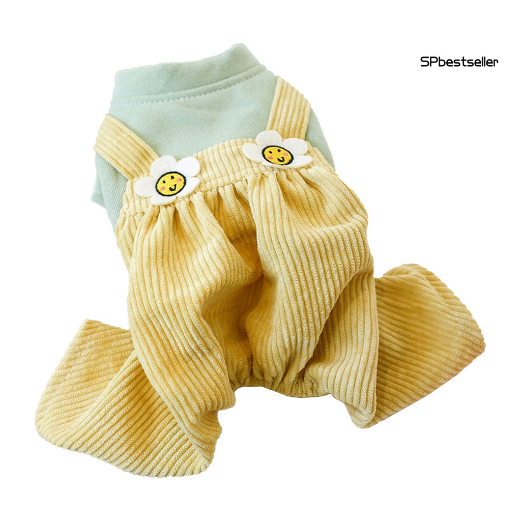 Bộ áo liền quần cổ tròn thời trang mùa thu cho cún cưng