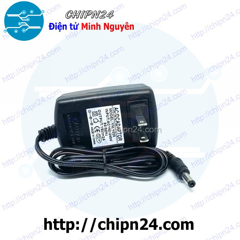 [1 CỤC] Nguồn Adapter 15V 2A