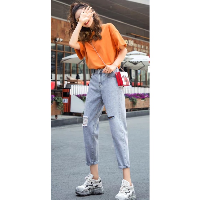 Quần bò baggy nữ quần jean baggy nữ quần jeans nữ lưng cao cạp cao quần nữ đẹp 3 size S M L hot 2022 SKShop22 | BigBuy360 - bigbuy360.vn