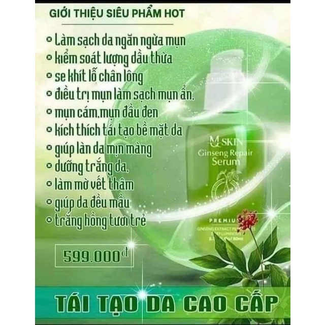 TÁI TẠO DA MSKIN VIP 80ML