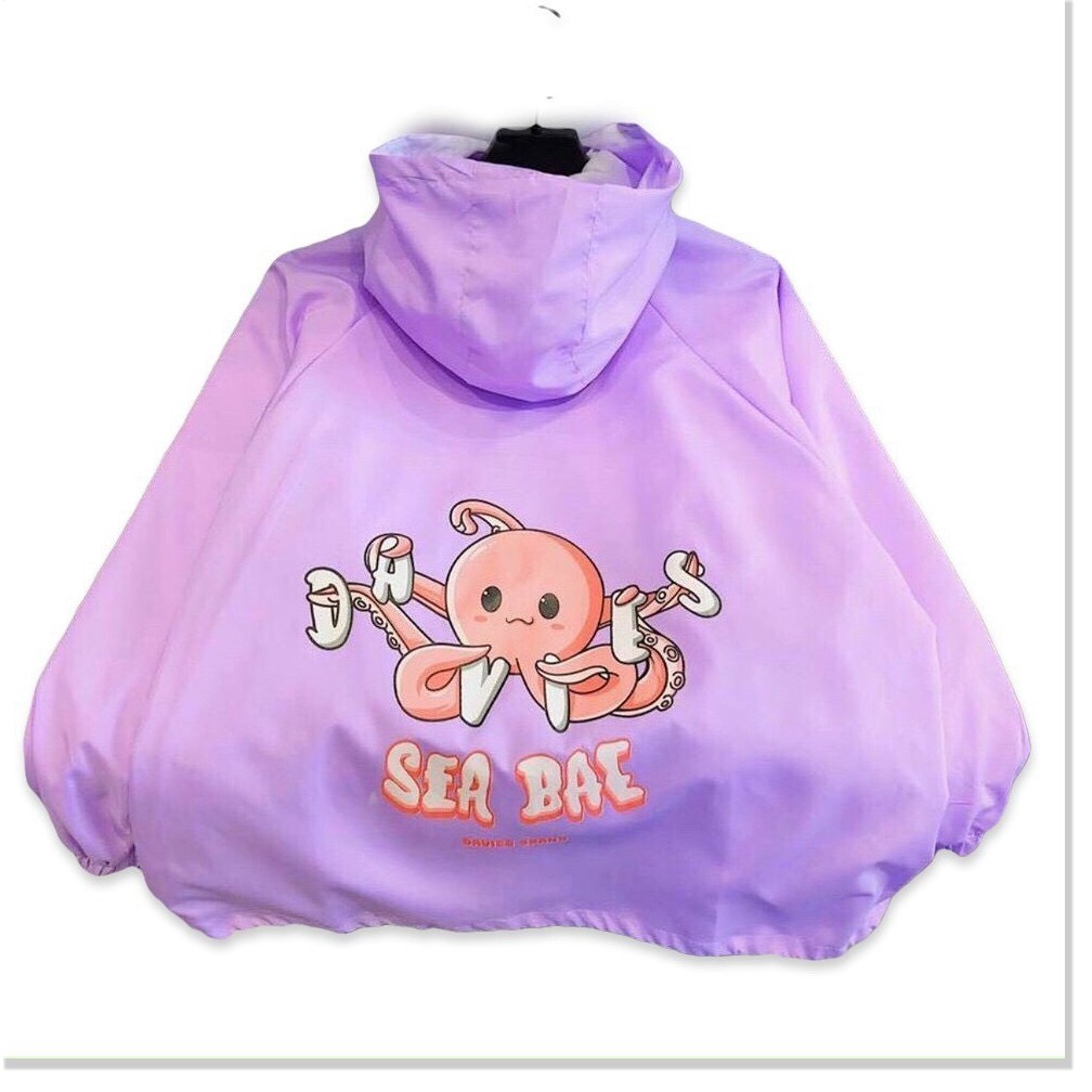 ÁO KHOÁC DÙ IN HÌNH BẠCH TUỘC SEA BEA CỰC ĐẸP ĐỦ SIZE M L XL