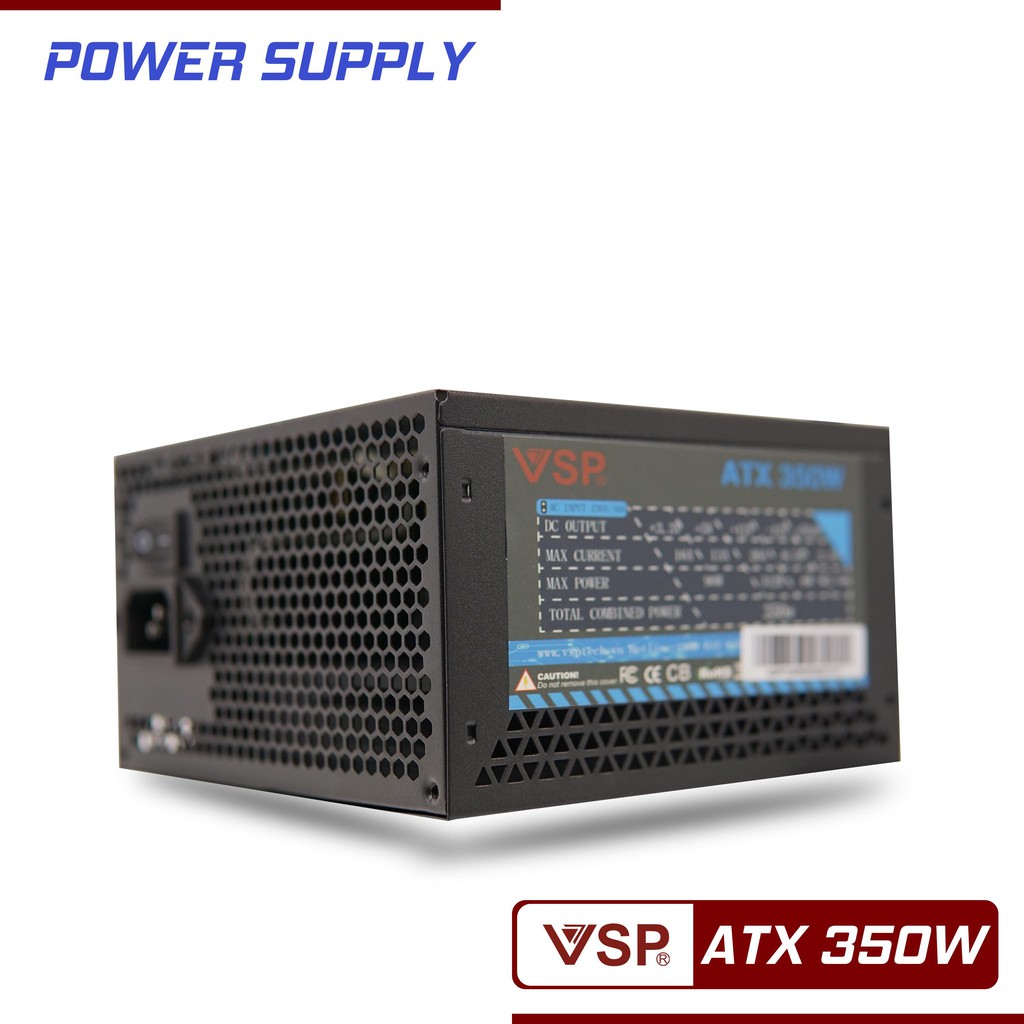Nguồn Công Suất Thực - Phiên bản nâng cấp - Nguồn Công suất Thực VSP ATX 350W- Bảo hành 36 Tháng