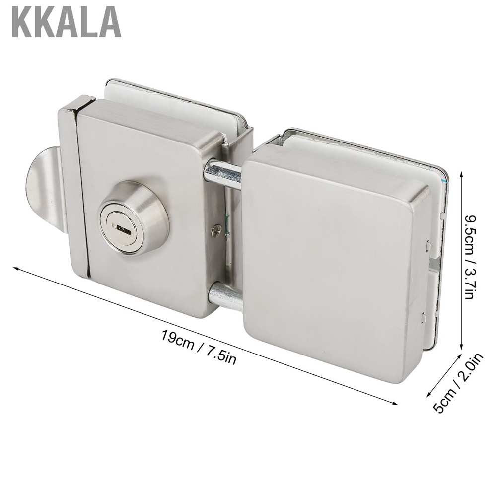 Bộ khóa cửa kính 10‐ 12mm bằng thép không gỉ kèm 3 chìa khóa tiện dụng cho gia đình/ văn phòng