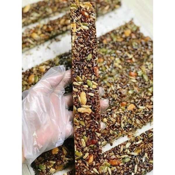 Thanh gạo lứt mix hạt dinh dưỡng hộp 250g, Đồ ăn vặt Sài Gòn