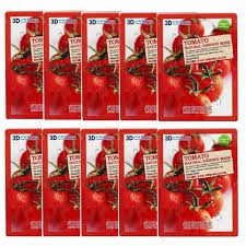 Bộ 10 Gói Mặt Nạ Cung Cấp Độ Âm Cho Da 3D Foodaholic Tomato Natural Essence Mask 23ml x10