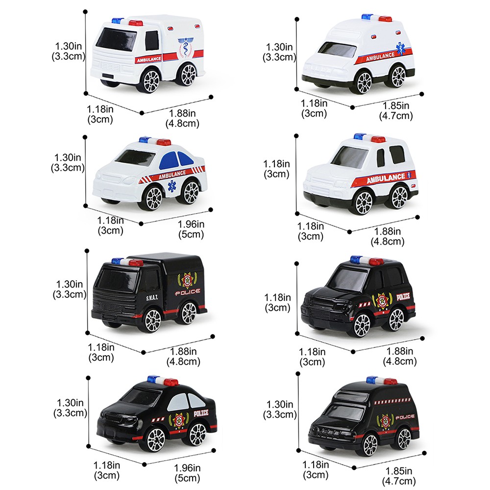 Set 4 Mô Hình Xe Cứu Hỏa 120 Ambulance Cho Bé